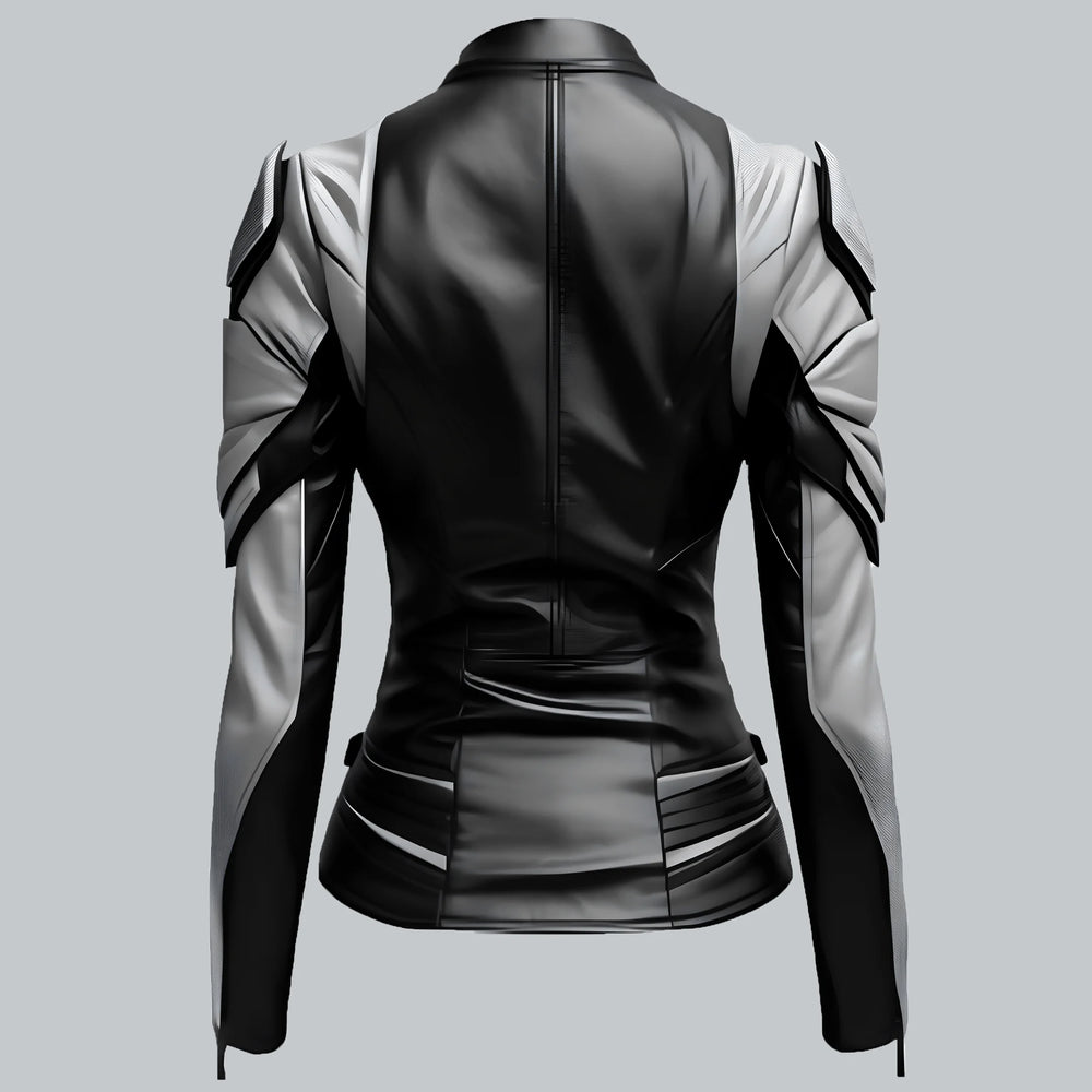 Black-And-White-Faux-Leather-Biker-Jacket-Back