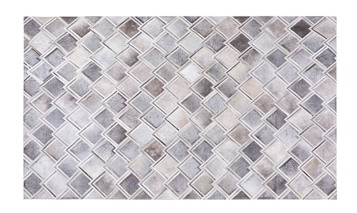 Laredo Fortin Grey And Ivory Patchwork Cowhide Rug