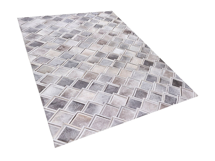 Laredo Fortin Grey And Ivory Patchwork Cowhide Rug