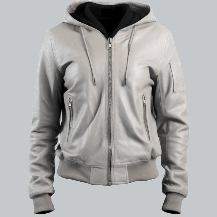 Women-White-Leather-Jacket-with-Hood-Front