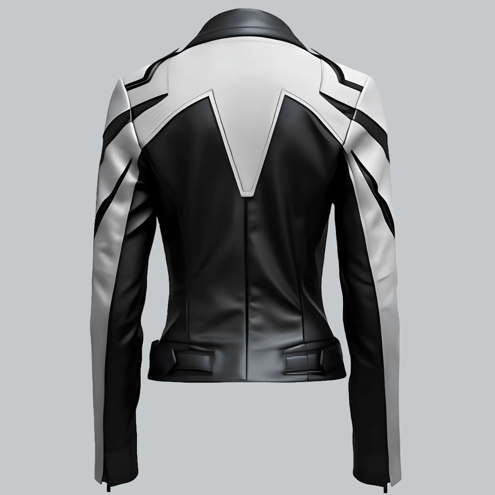 Faux Leather Biker Jacket Back