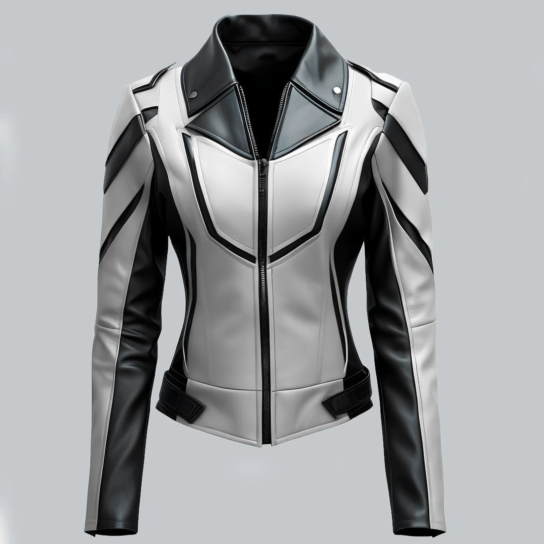 Faux Leather Biker Jacket Front