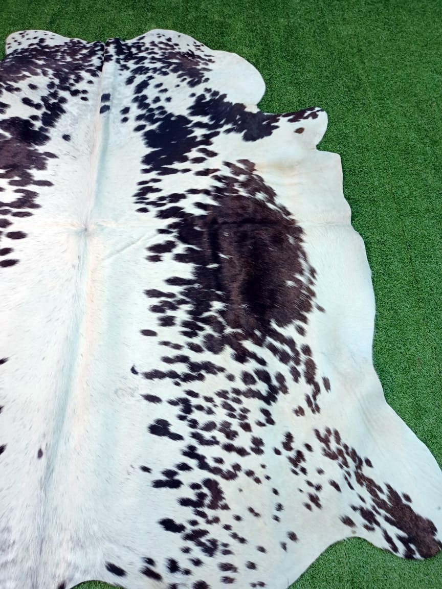 Specked Dark Brown Cowhide Rug #1286