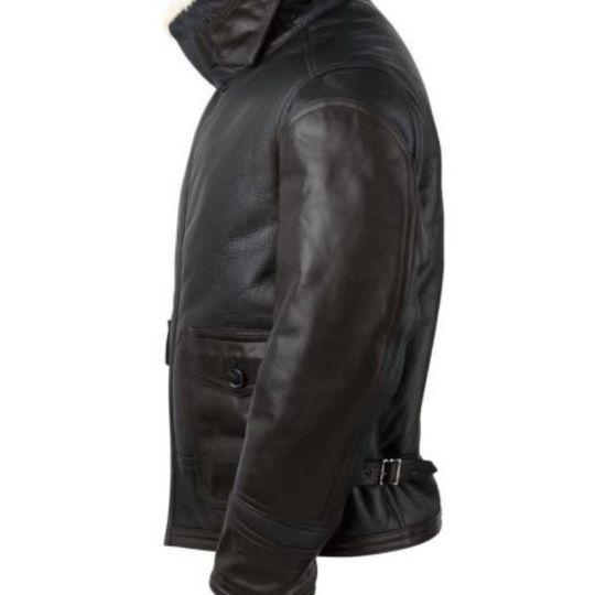 Piker Bomber Leather Jacket Artificial Fur
