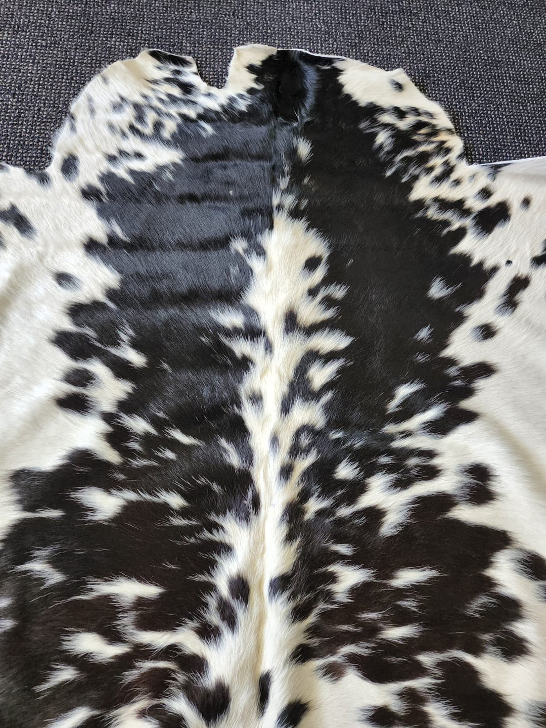 Specked Black Cowhide Rug #1348