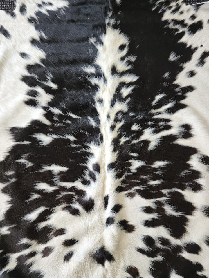 Specked Black Cowhide Rug #1348
