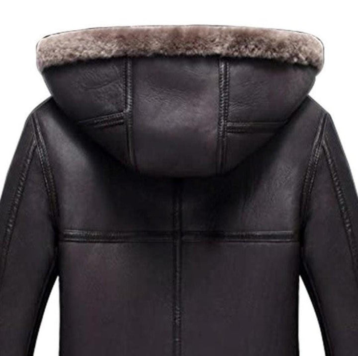 B3 Aviator Flight Fur Bomber Jacket With Hood