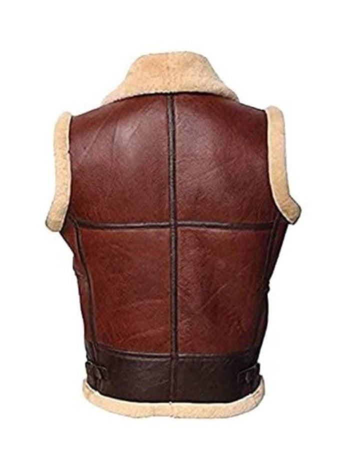 B3 Aviator Fur Bomber Brown Vest