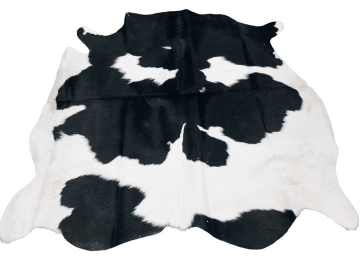 Black Large Spots On White Cowhide #1532