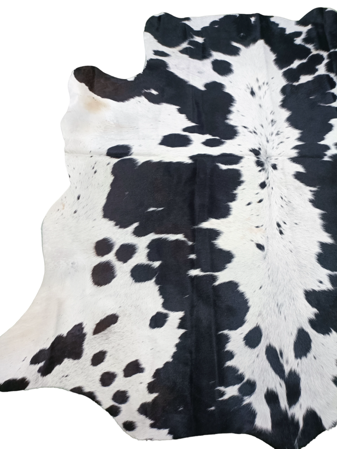 Black Spots On White Cowhide Rug #1473