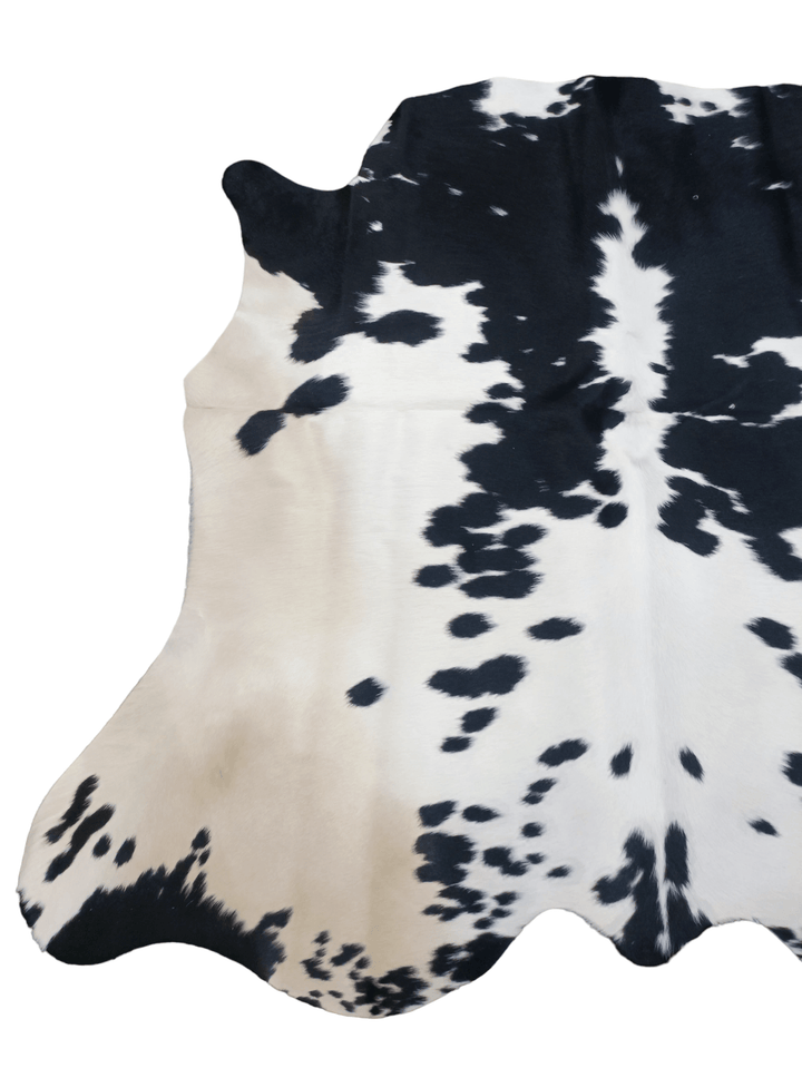 Black Spots On White Cowhide Rug #1478