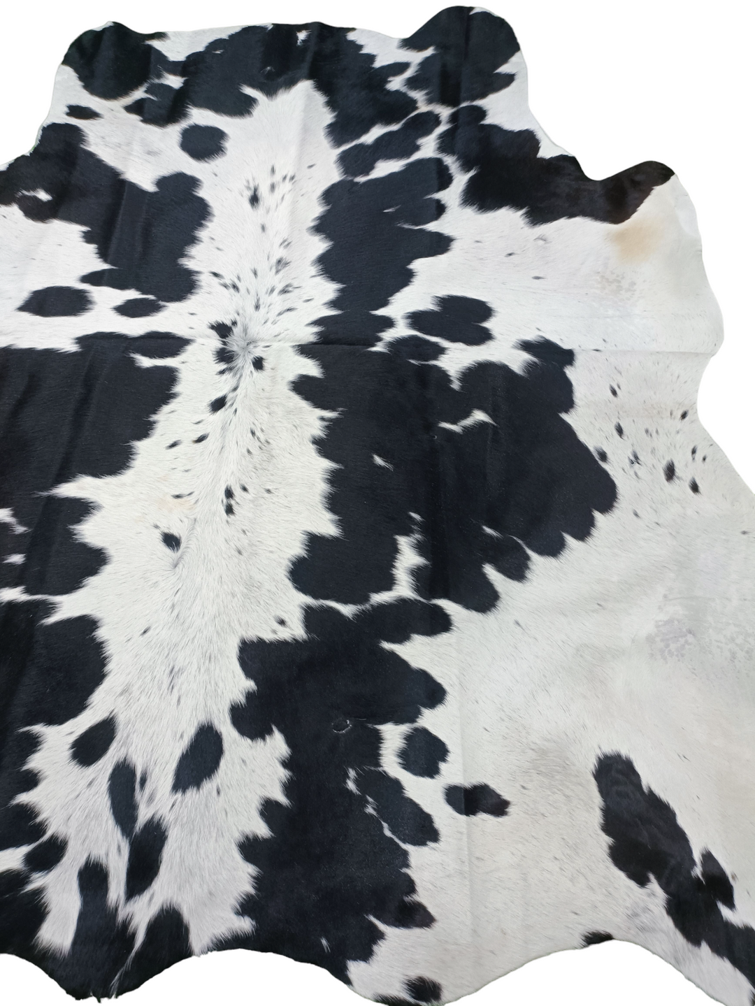 Black Spots On White Cowhide Rug #1473