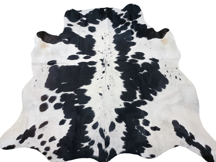 Black Spots On White Cowhide Rug #1473