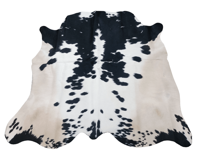 Black Spots On White Cowhide Rug #1478