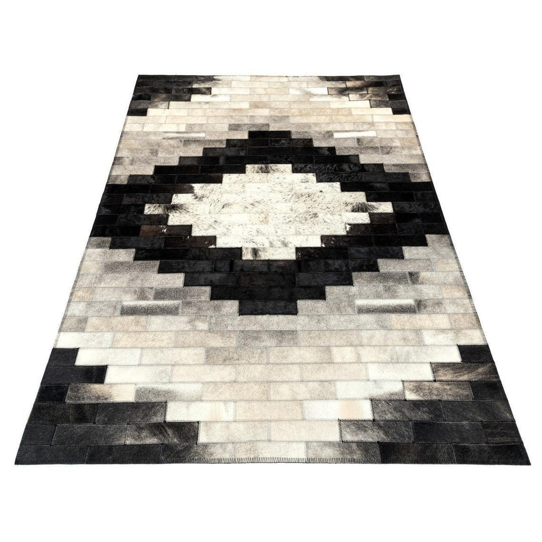 Brick Blocks Handmade Patchwork Cowhide Rug