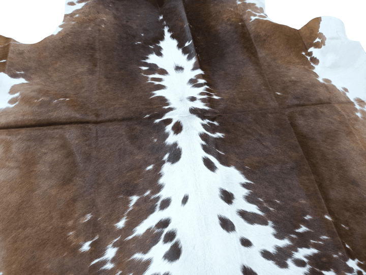 Brown And White Cowhide Rug #1483