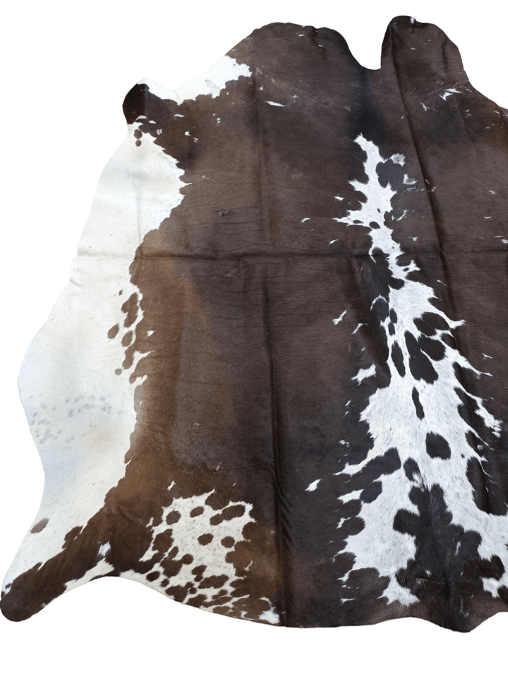 Brown & White Cowhide Rug #1553