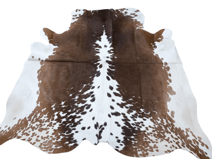 Brown And White Cowhide Rug #1483