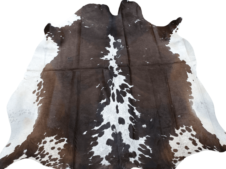 Brown & White Cowhide Rug #1553