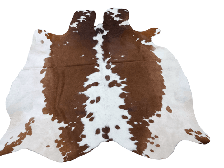 Brown And White Cowhide Rug #1559
