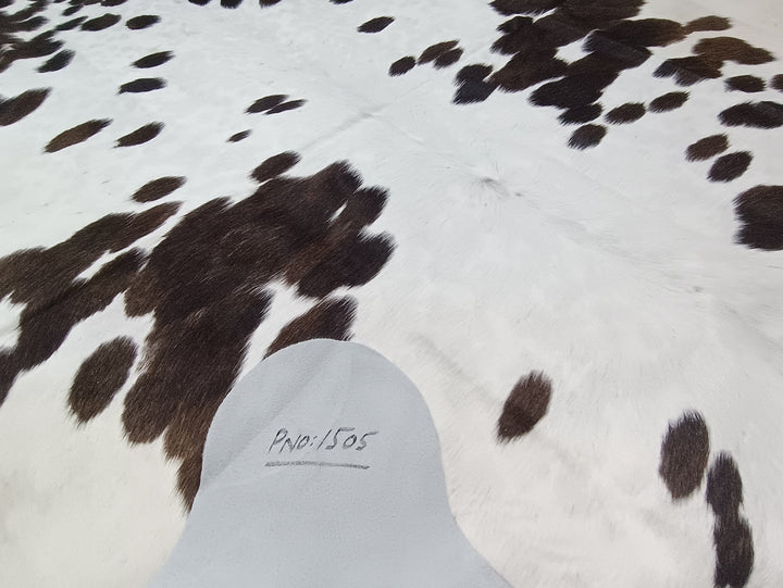 Brown Spots On White Cowhide Rug #1505