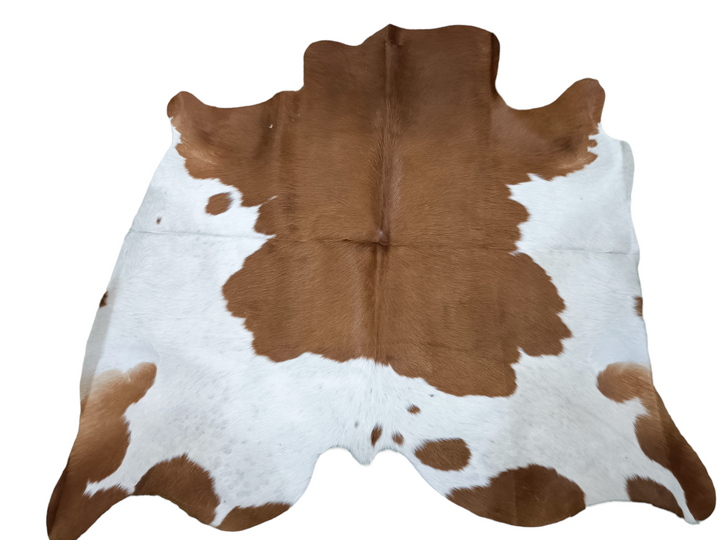 Brown & White Cowhide Rug #1451