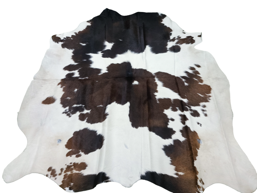 Brown & White Cowhide Rug #1475