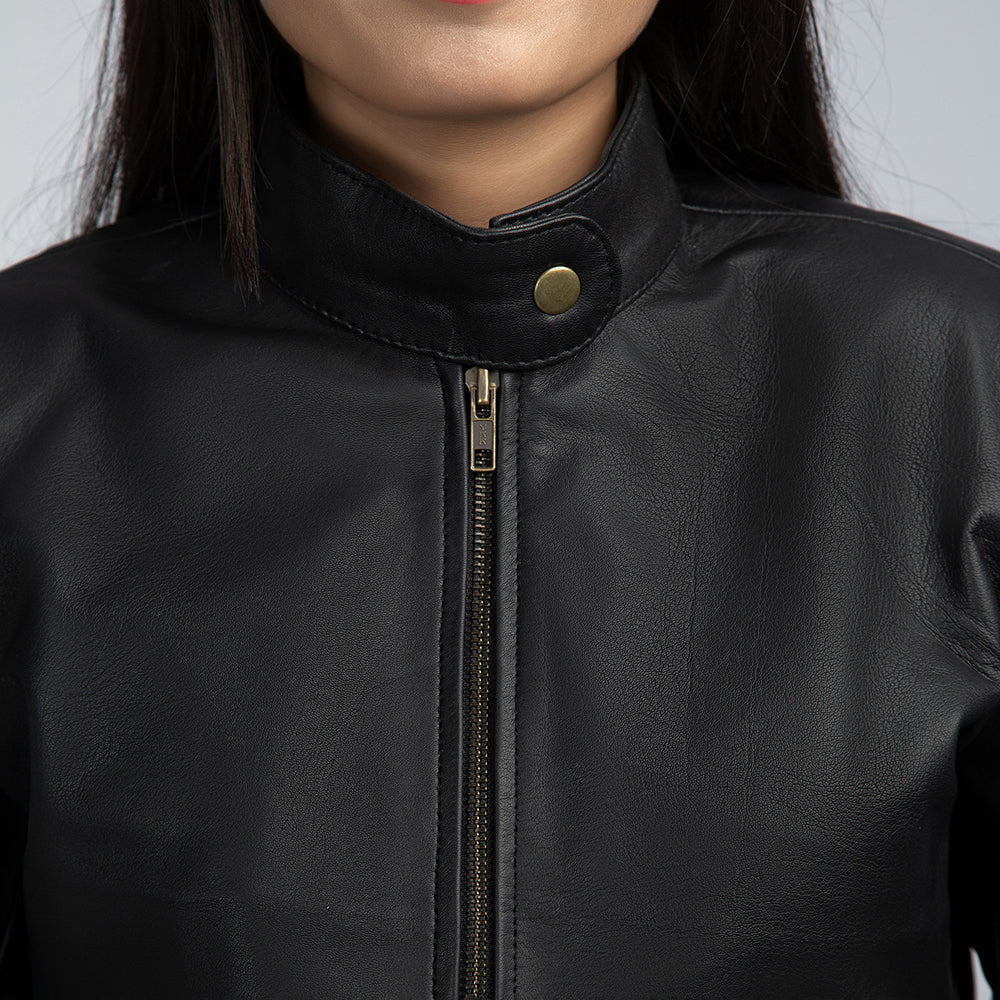 Charlotte Black Leather Jacket