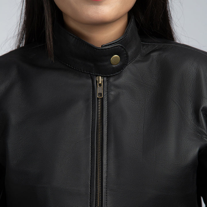 Charlotte Black Leather Jacket