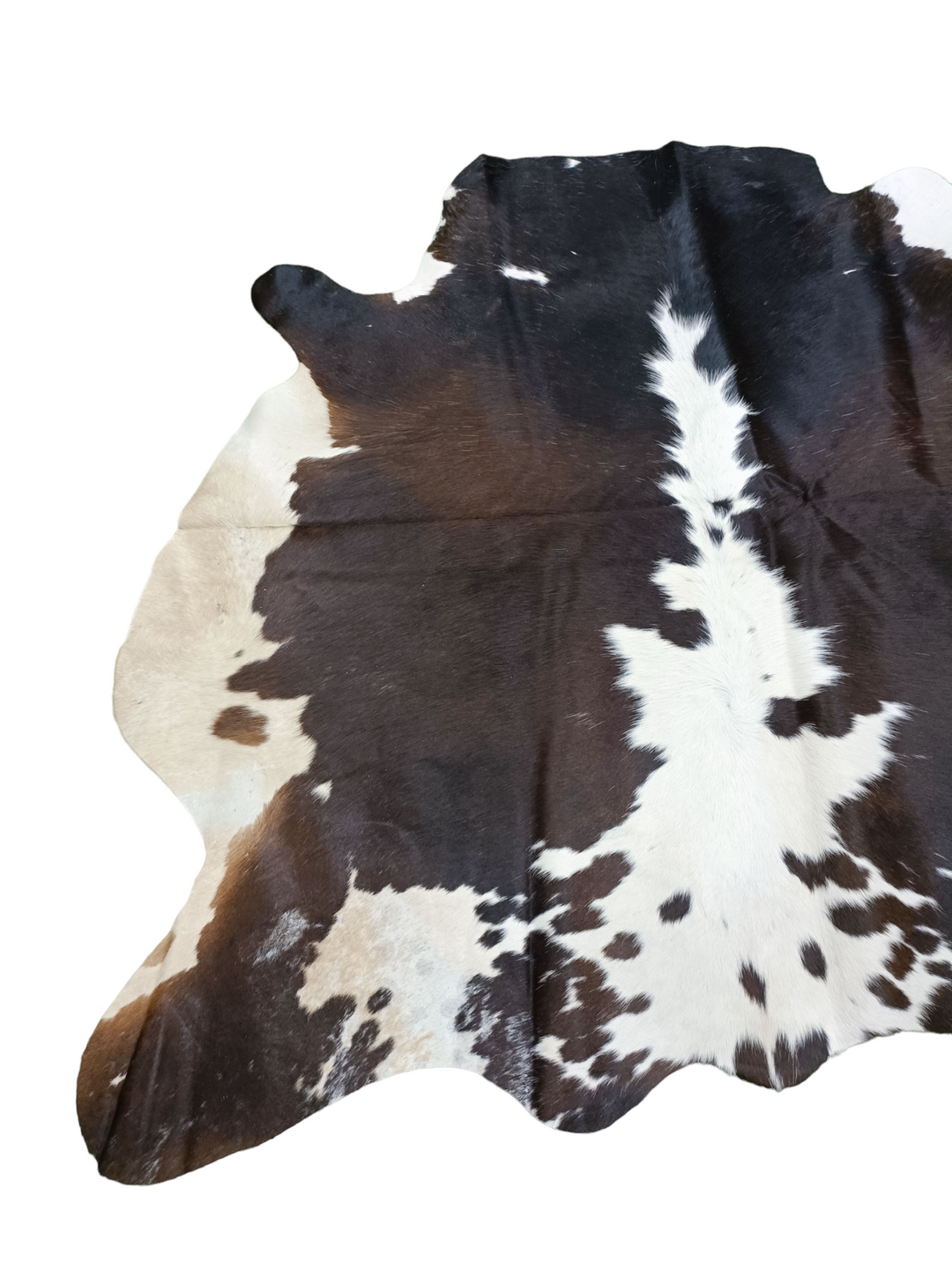 Dark Brown & White Cowhide Rug #1468