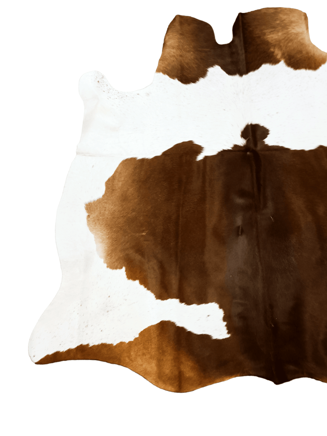 Dark Brown & White Cowhide Rug #1496