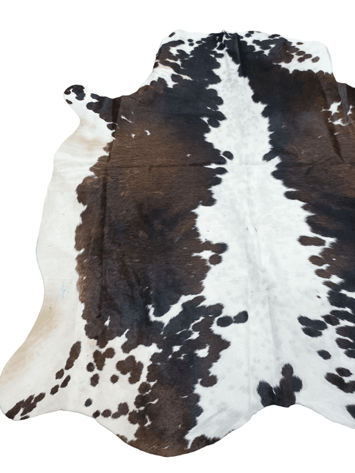 Dark Brown & White Cowhide Rug #1516