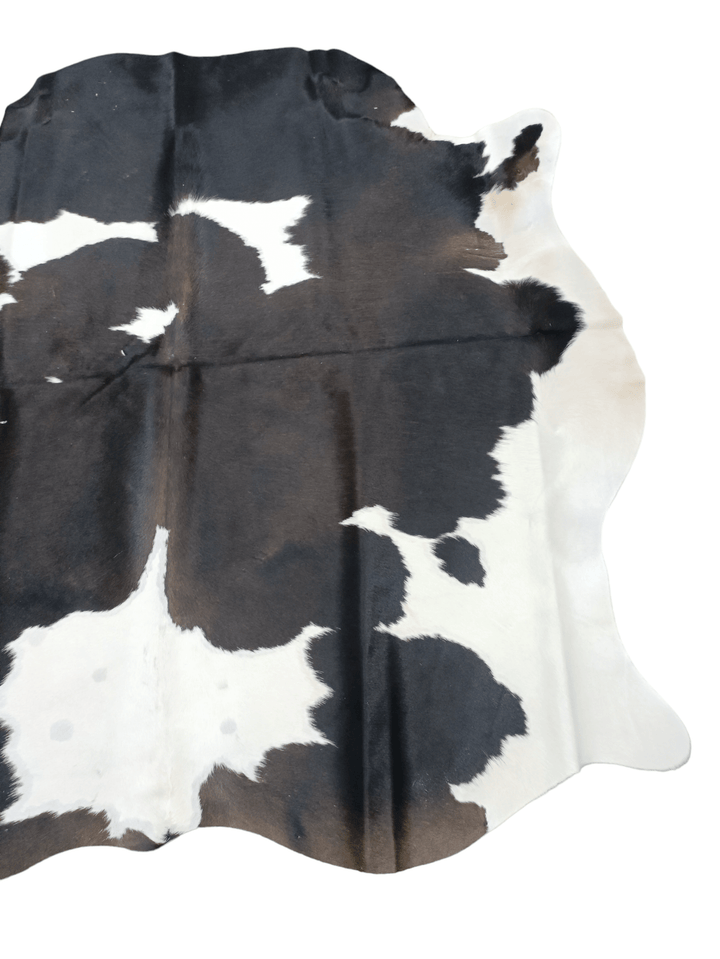 Dark Brown & White Cowhide Rug #1504