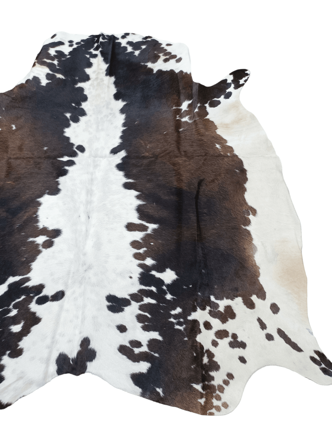 Dark Brown & White Cowhide Rug #1516