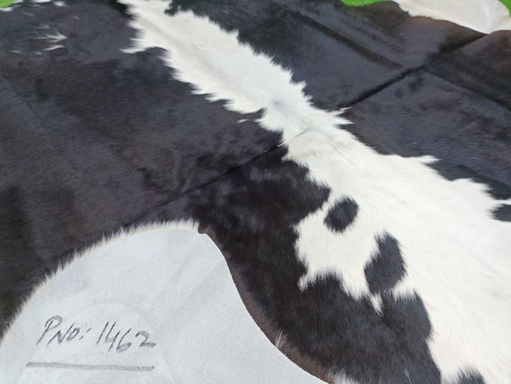 Dark Brown & White Cowhide Rug #1462