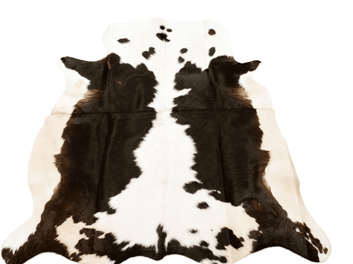 Dark Brown & White Cowhide Rug #1494