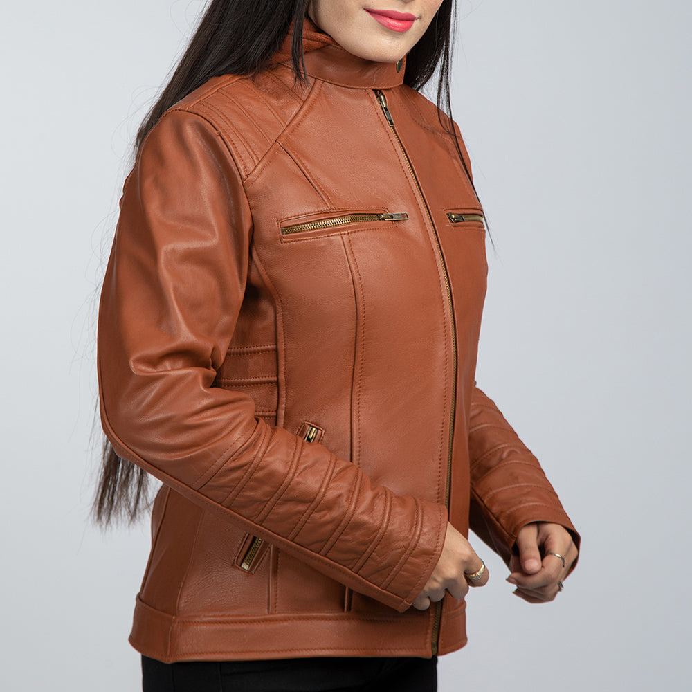 Vintage Leather Jacket Side Pose
