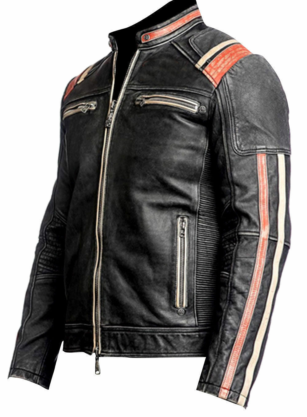 Cafe Racer Retro 3 Leather Jacket