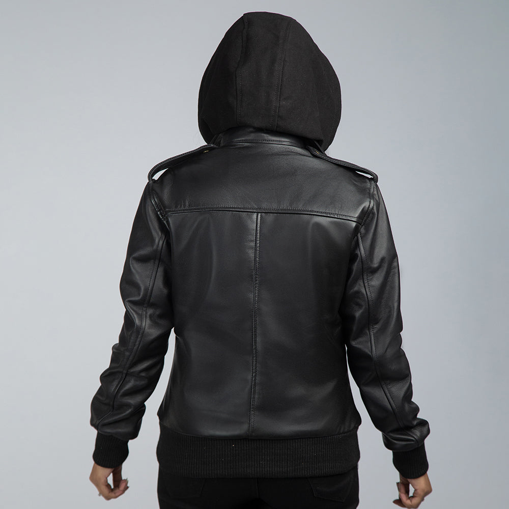 Zosack Biker Jacket With Detachable Hood Back