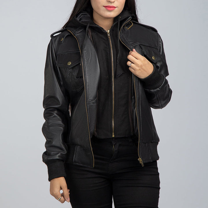 Zosack Biker Jacket With Detachable Hood Front