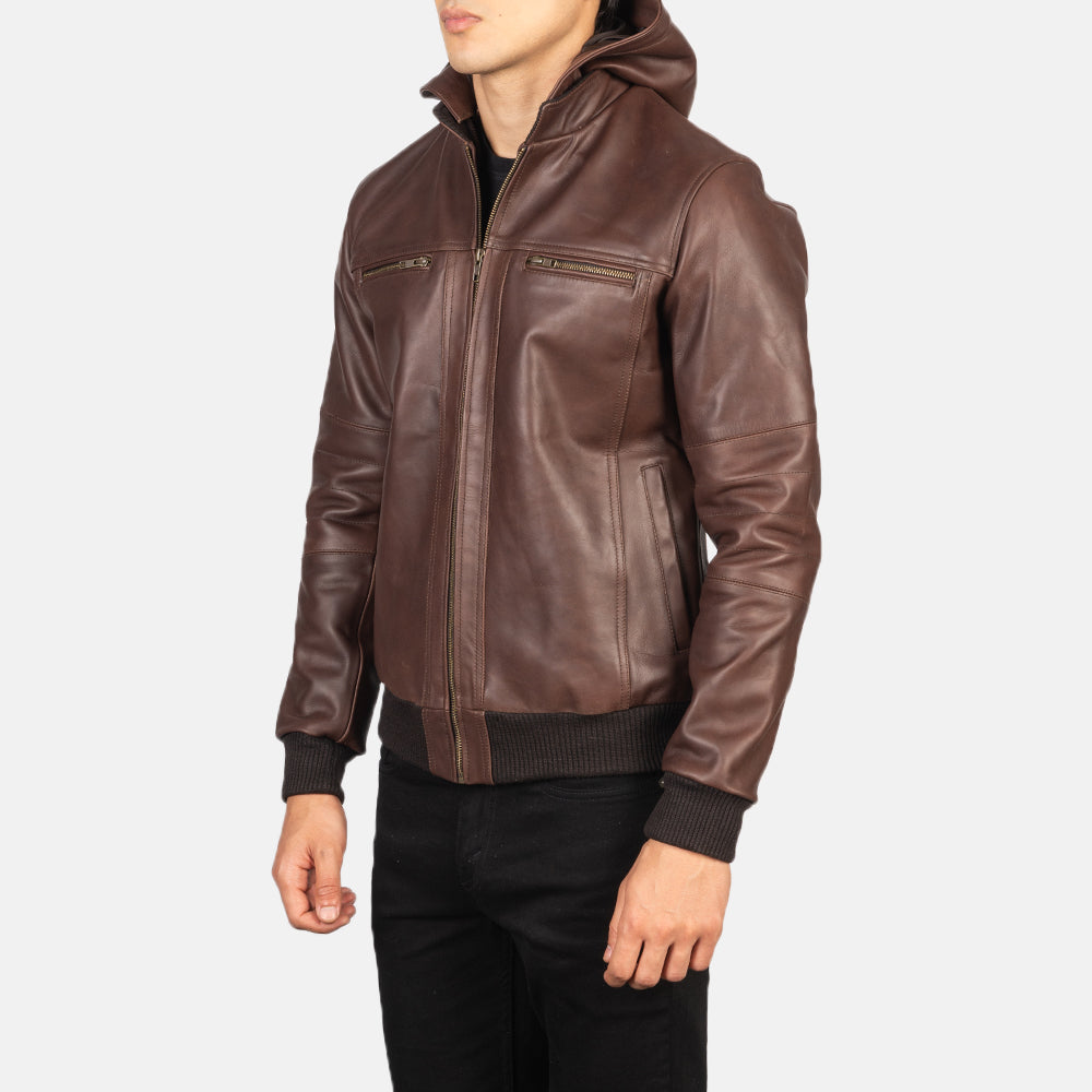Gustavo Brown Leather Bomber Jacket