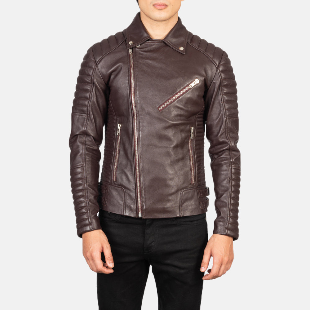 Classic Maroon Leather Jacket
