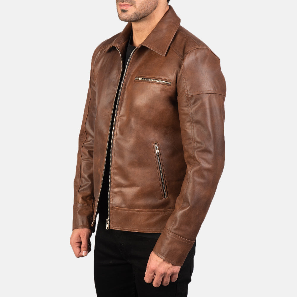 Choco Brown Leather Jacket