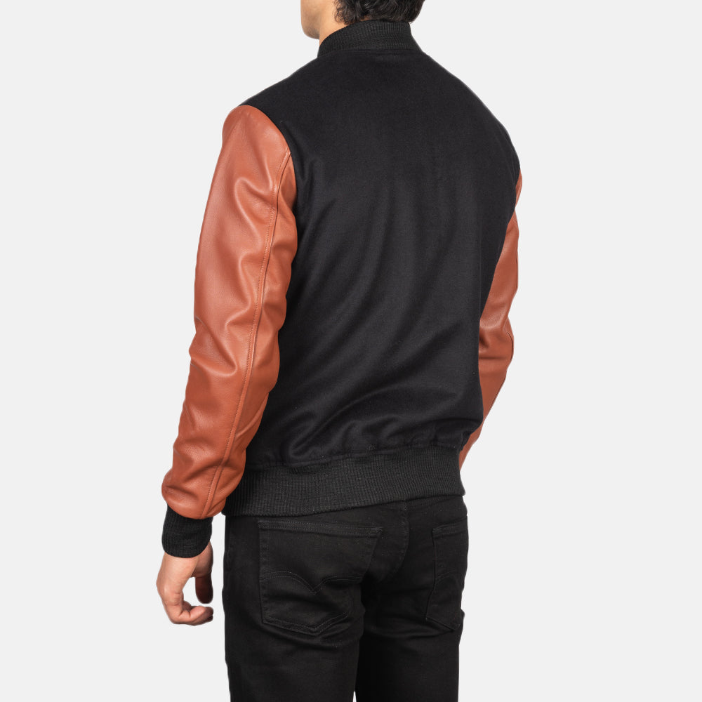 Brown Hybrid Varsity Jacket