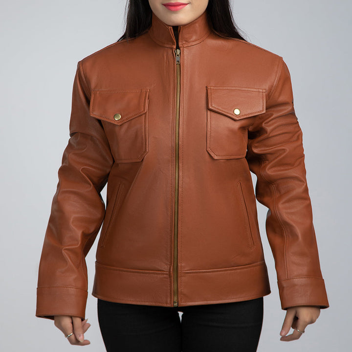 Rachel Brown Leather Jacket