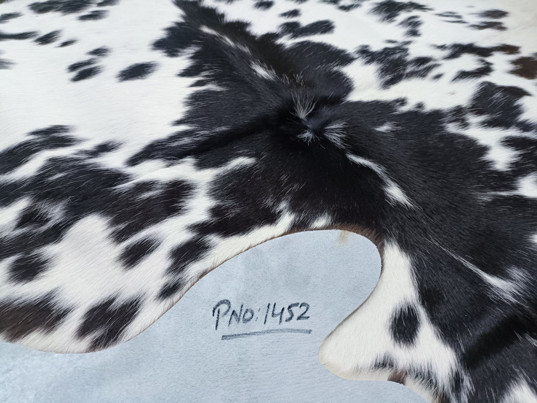 Salt N Pepper Black & White Cowhide Rug #1452