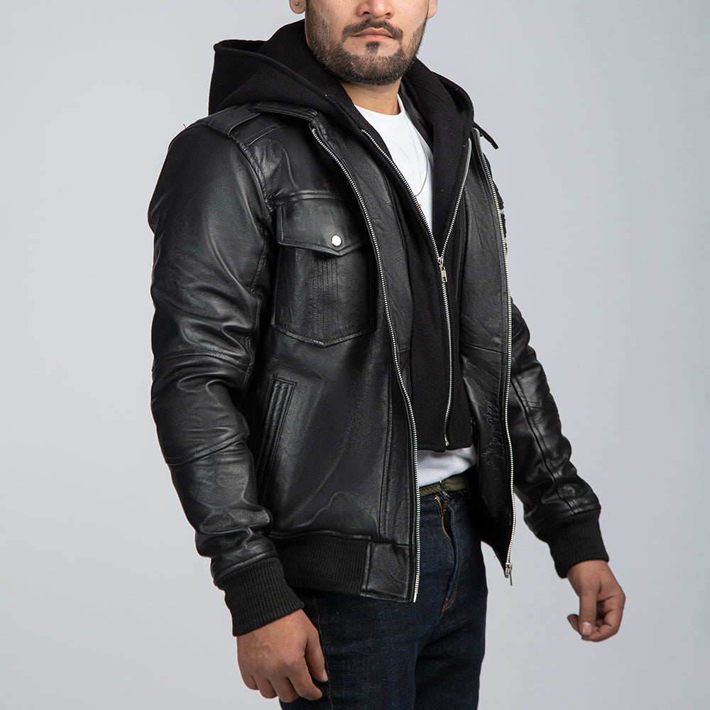 Zosack Men's Biker Jacket Side Pose