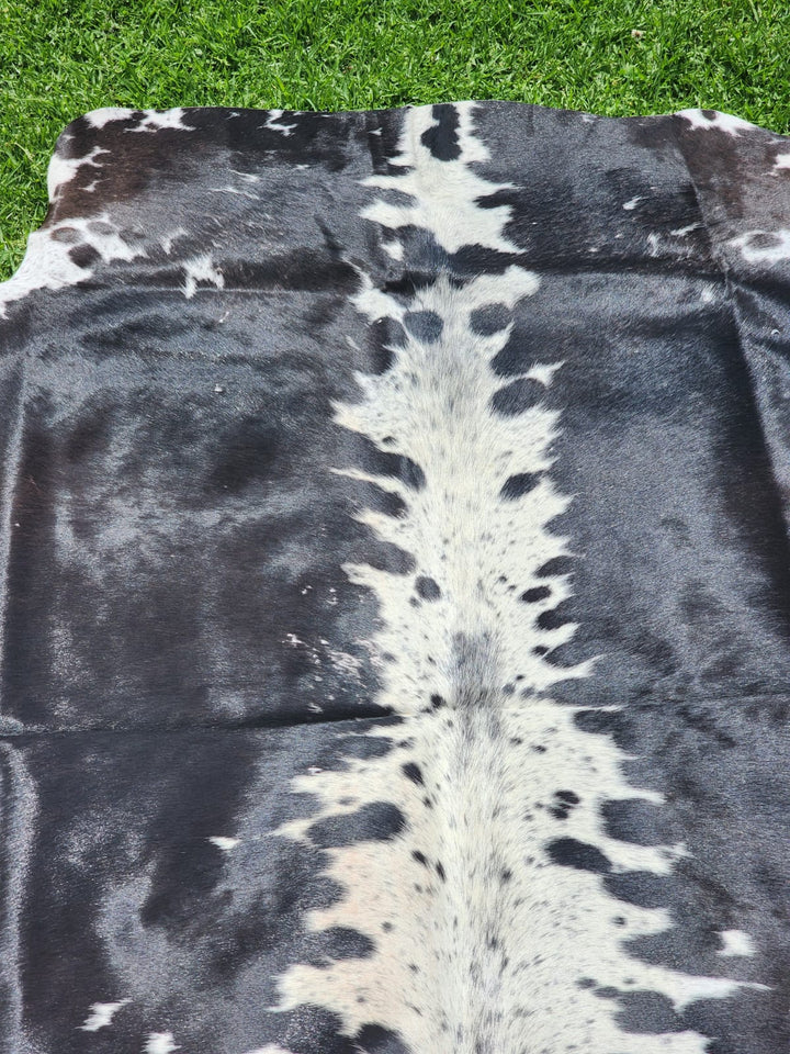 Specked Black Cowhide Rug #1424