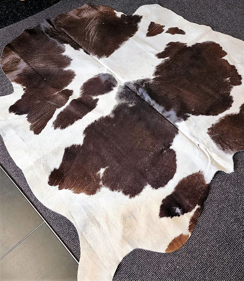 Brown And White Cowhide Rug #1440