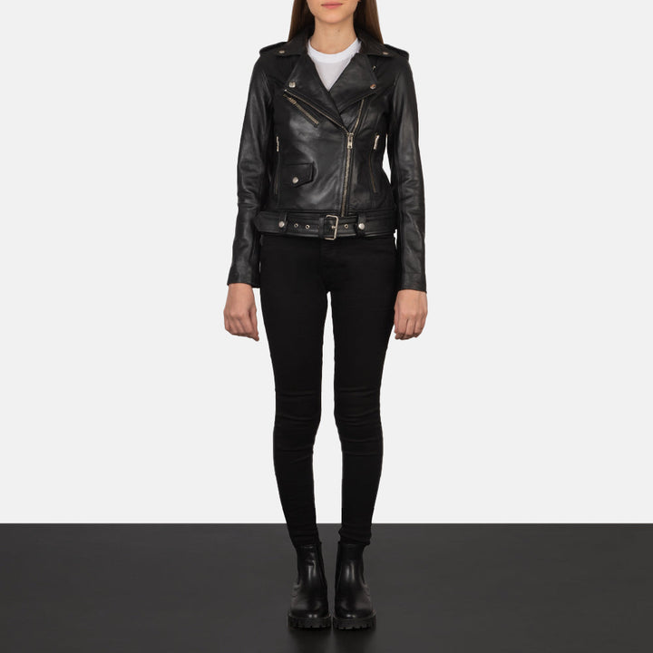 Michelle Black Women Leather Jacket